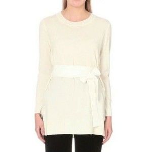Sandro Paris coline Ivory Belted sweater wool & cashmere super soft